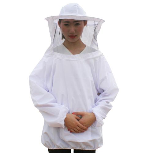 蜜蜂防护服半身透气防蜂服养蜂专用防蜂衣白色套头款帽子全套新品